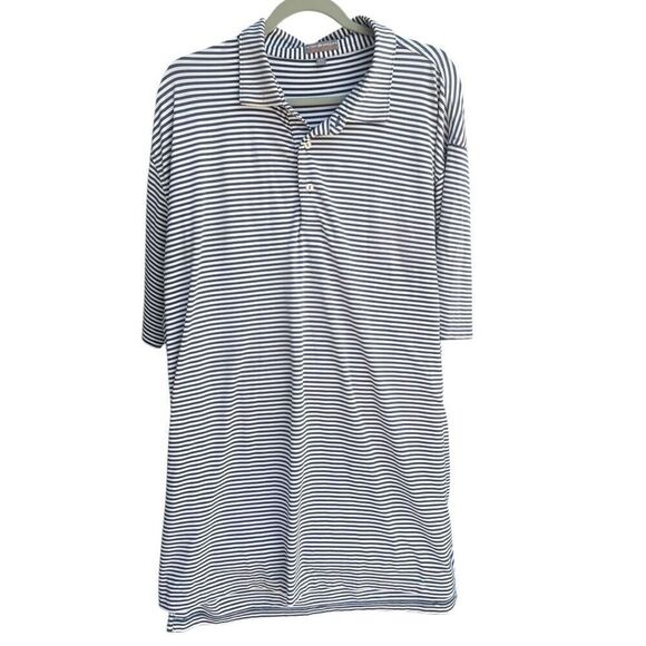 Men’s Big & Tall Peter Millar Striped Long Tuck Length Polo Shirt Size 2XL - Picture 1 of 5